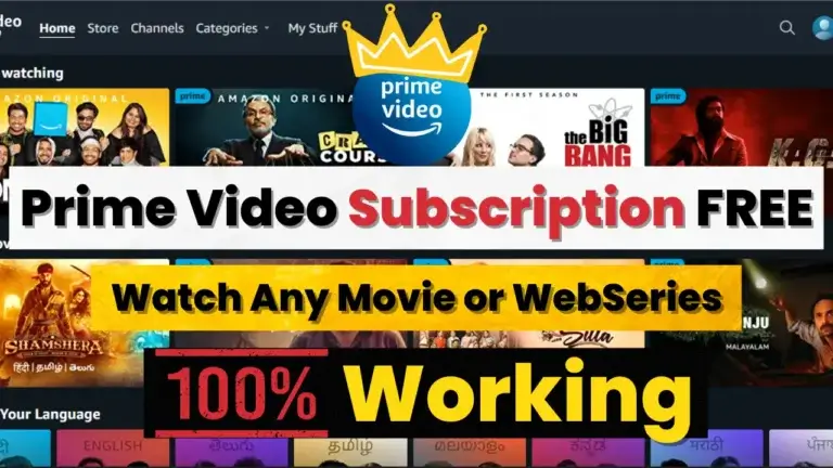Free Amazon PrimeVideo Subscription